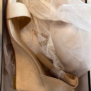 Elegant Cream Wedge Sandals